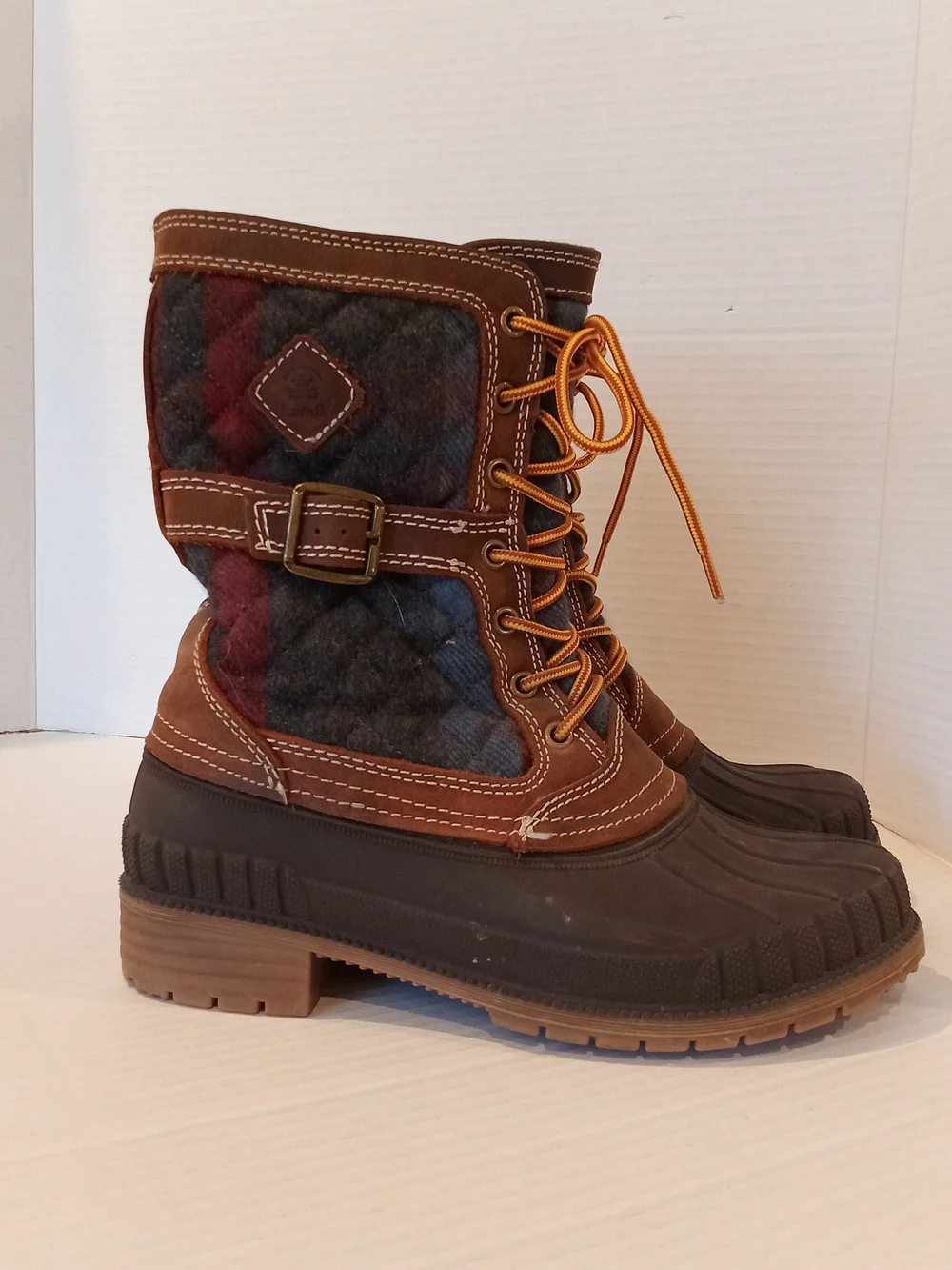 Kamik Sienna Plaid Insulated Winter Rain Boots Women's Size 9